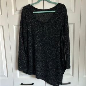 Lane Bryant Black and Silver Knit Sweater